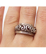 925 Sterling Silver - Vintage Dark Tone Filigree Band Ring Sz 7.5 - RG3090 - $46.99 CAD
