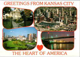Greetings from Kansas City The Heart of America Missouri Postcard - £4.11 GBP