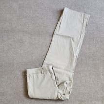 Express Producer Chino Pants Mens Size 33x32 Khaki Gray 100% Cotton Straight Leg - £18.69 GBP