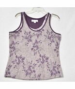 Karen Neuburger Live Love Lounge Tank Top Gray Purple Sleep Lounge Size ... - $19.79 CAD