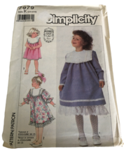 Simplicity Sewing Pattern 7979 Gunne Sax Girls Dress Lace Trim Vtg 1980s UC 3-5 - £6.37 GBP