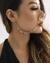 Nose to Ear Chain - Septum to Ear Ring - Nose Piercing - Nostril Jewellery - $11.17