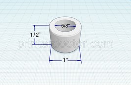 Reducing Nylon Bushing Adapter 1&quot; to 5/8&quot; for 1/2&quot; thick Bench Grinder W... - $5.88