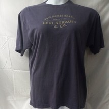 Vintage Y2K Levi Strauss  Two Horse Brand Spellout Adult T Shirt Mens La... - $16.82
