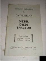 Caterpillar Cat Diesel DW20 Tractor Operators Instructions Manual - $17.88