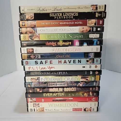 Primary image for Lot of 18 DVD Movies Various Titles Chick Flicks, Love Stories, Comedy, Romance