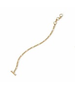 Precious Stars 14k Goldplated Silver 7.5&quot; Figaro Toggle Bracelet - £52.70 GBP