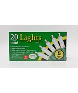 Holiday 5 ft Mini Christmas CLEAR 20 Lights in a Box Indoor-use Green Wire - £8.09 GBP