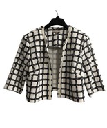 Maya Brooke Jacket Womens 18 White Black Square Print Pearl Lined Croppe... - $32.70 CAD