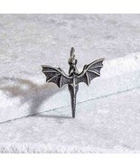 Sterling Silver Flying Dragon Charm 24x20mm - $534.51 MXN