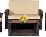 Sectional Sofa Rattan Chair Wicker Conversation Set Outdoor Backyard Por... - $511.99
