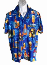 V.H.O. Short Sleeve Button Down Cocktail Bottles Shirt Large - $277.24 MXN
