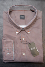 HUGO BOSS Hombre LOD-53 Escocesa Algodón Negocios Camisa Informal Grande Y 5XL - £45.91 GBP