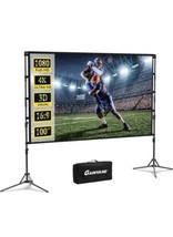 Projector Screen with Stand 100 inch 16:9 HD 4K Outdoor Indoor Projectio... - $34.64