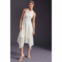  New Anthropologie Embroidered Lace Cutout Maxi Dress $270 SIZE 8 Ivory - £97.65 GBP