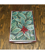 Vintage Gibson Christmas cards green holly front warm Christmas wishes  - €17,00 EUR