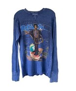 Jimy Hendrix Rolling Stone Guitar Gods blue stone wash waffle knit top s... - $57.42