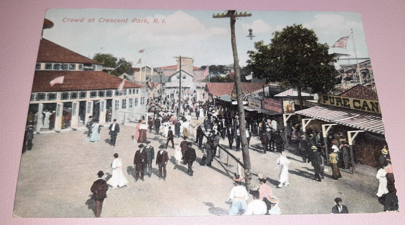 Primary image for Crescent Park Amusement Midway Postcard Providence, RI Looff Carousel Building