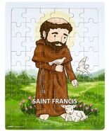 St Francis (mini saints) Wood 48pc Tray Puzzle, New #AB-143 - $90.81 MXN