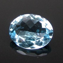 Certified 3.72Ct Natural Blue Topaz Oval Faceted Clear Gemstone - £22.69 GBP