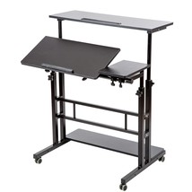 Mobile Stand Up Desk, Adjustable Laptop Desk With Wheels Storage Desk Home Offic - £122.27 GBP