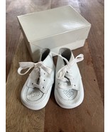 Vintage White Leather Baby Crib Shoes NEW Size 0 Leggett Outlet Center - $468.03 MXN