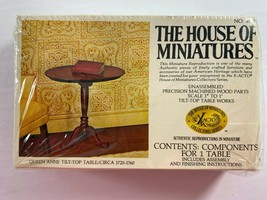 Sealed Xacto House of Miniatures Dollhouse Kit Queen Anne Tilt Top Table... - $15.83
