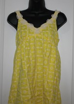 Tibi Sundress Eyelet Lined Yellow Crochet Trim Size 6 Pockets - $9.61