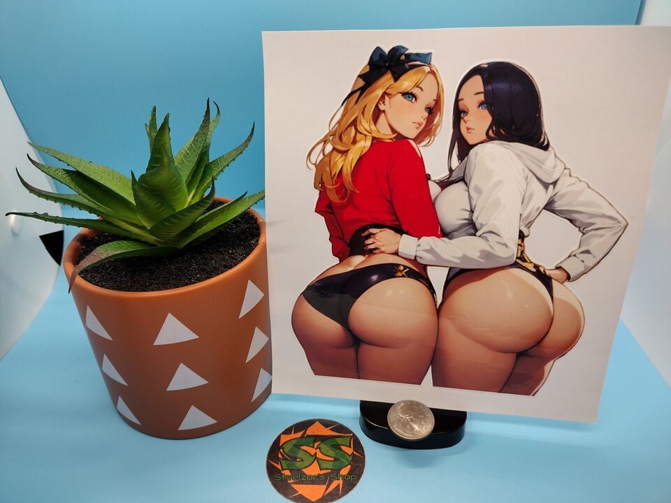 Custom Anime Girls - Thicc &amp; Bottomless - Waterproof Anime Vinyl Sticker... - $1.00+
