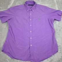 Ralph Lauren Shirt Mens X-Large Silk Cotton Blend Short Sleeve Button Do... - $20.32