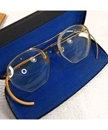 Vintage Shuron SC USA Semi Rimless Gold Tone Mens Eyeglass Frames thick ... - £39.43 GBP