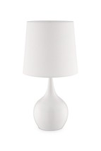 24&quot; White Metal Bedside Table Lamp With Off-White Shade - $116.95