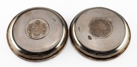 Pair Indian Silver Dishes, 1877 &amp; 1907 One Rupee Coin Trays - £215.09 GBP