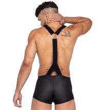 Singlet Suspender Shorts Contoured Pouch Zipper Hook Ring Straps Y Back ... - £31.83 GBP