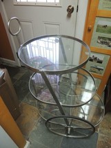 Mid Century Modern Tea Cart Server Trolley Butler Iron &amp; Glass Cart thre... - €346,70 EUR