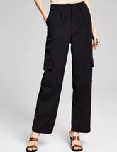 And Now This Women&#39;s Dressy Cargo Pants Trousers Black Size Large Straig... - £18.63 GBP