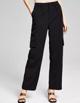 And Now This Women&#39;s Dressy Cargo Pants Trousers Black Size Large Straig... - $23.36
