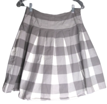Liz Claiborne A Line Skirt Grey/White Plaid Pleated Knee Length Womens S... - $11.88