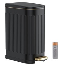 Black Bathroom Trash Can With Soft Close Lid,Small Garbage Can With Removable Li - £60.74 GBP