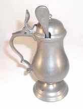 Antique Dutch Tulip Shaped Mustard Pot w/ Hinged Lid Applied Handle Modern Spoon - £41.11 GBP