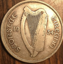 1934 Ireland Silver Florin Coin Very Key Date - £33.39 GBP