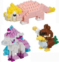 Nanoblocks - 3 Pokemon Characters - Slowpoke, Galarian Farfetch&#39;d and Po... - £32.50 GBP