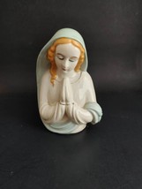 Praying Virgin Mary Blessed Mother Planter Ceramic Hand Painted Japan Vintage - £12.62 GBP