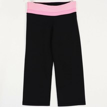 Kirkland Womens Reversible Capri Pants S Small Black Pink Workout Yoga Crop - £16.76 GBP