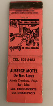 Vintage Eddy Matchbook Cover Auberge Motel Bar Salon Eboulements Charlevoix - $14.01