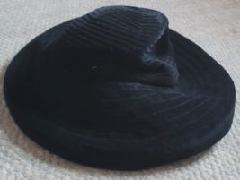 Womens Laura Ashley M/L Black Wide Brim Hat Breakfast Tiffanys Style - $11.99