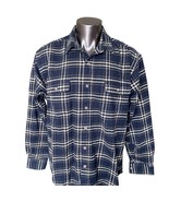 Field and Stream Flannel Shirt Heavy Plaid Button Up Size  XXL Tall Blue... - £30.85 GBP