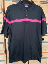 TIGER WOODS Golf Polo Shirt-Black/Pink Polyester S/S Men’s EUC MEDIUM - £10.46 GBP