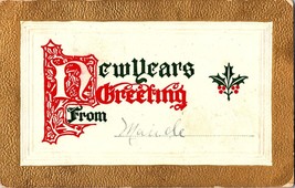 New Years Greeting Antique Postcard F.A. Owens Publishing Co Posted 1910 - £6.36 GBP