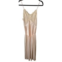 VTGE Blanche By Ralph Montenero Art Deco Style Satin Lace Long Nightgown... - $39.59